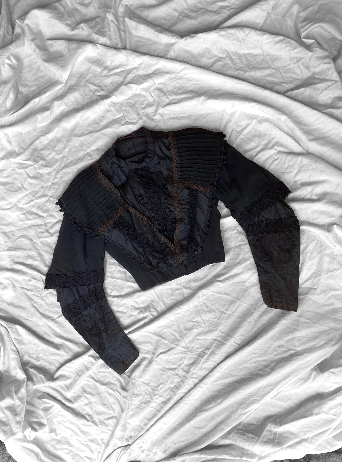 Antique Silk Victorian Mourning Blouse