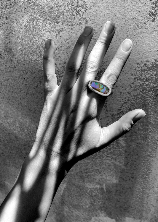 Abalone Signet Ring