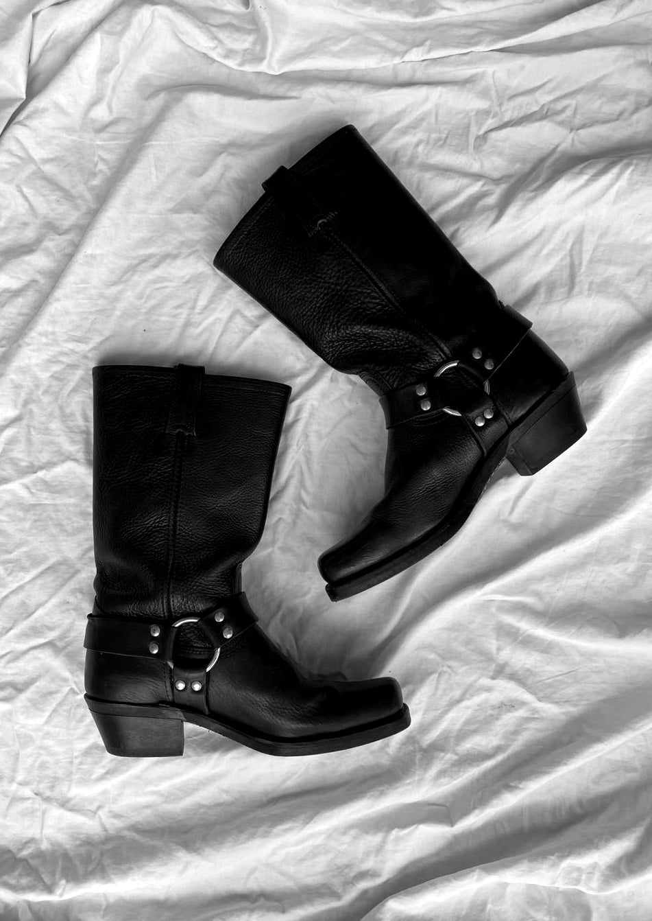 Frye Black Harness Boots Size 9M