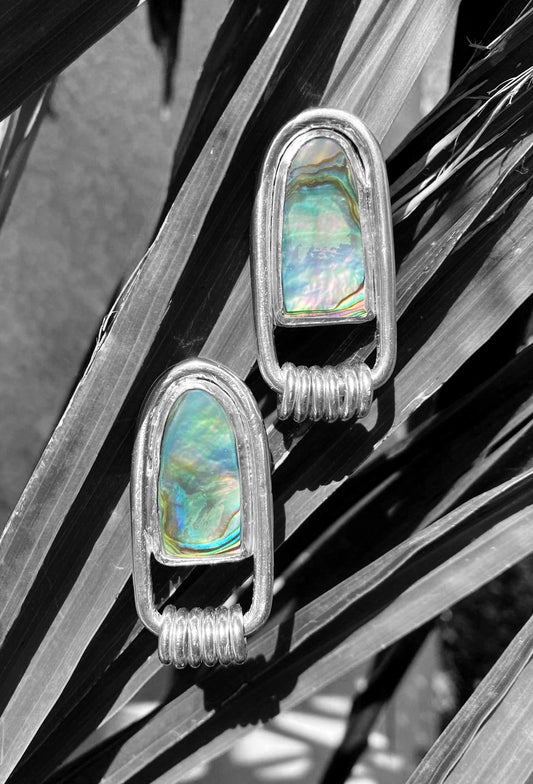 Silver and Abalone Earrings