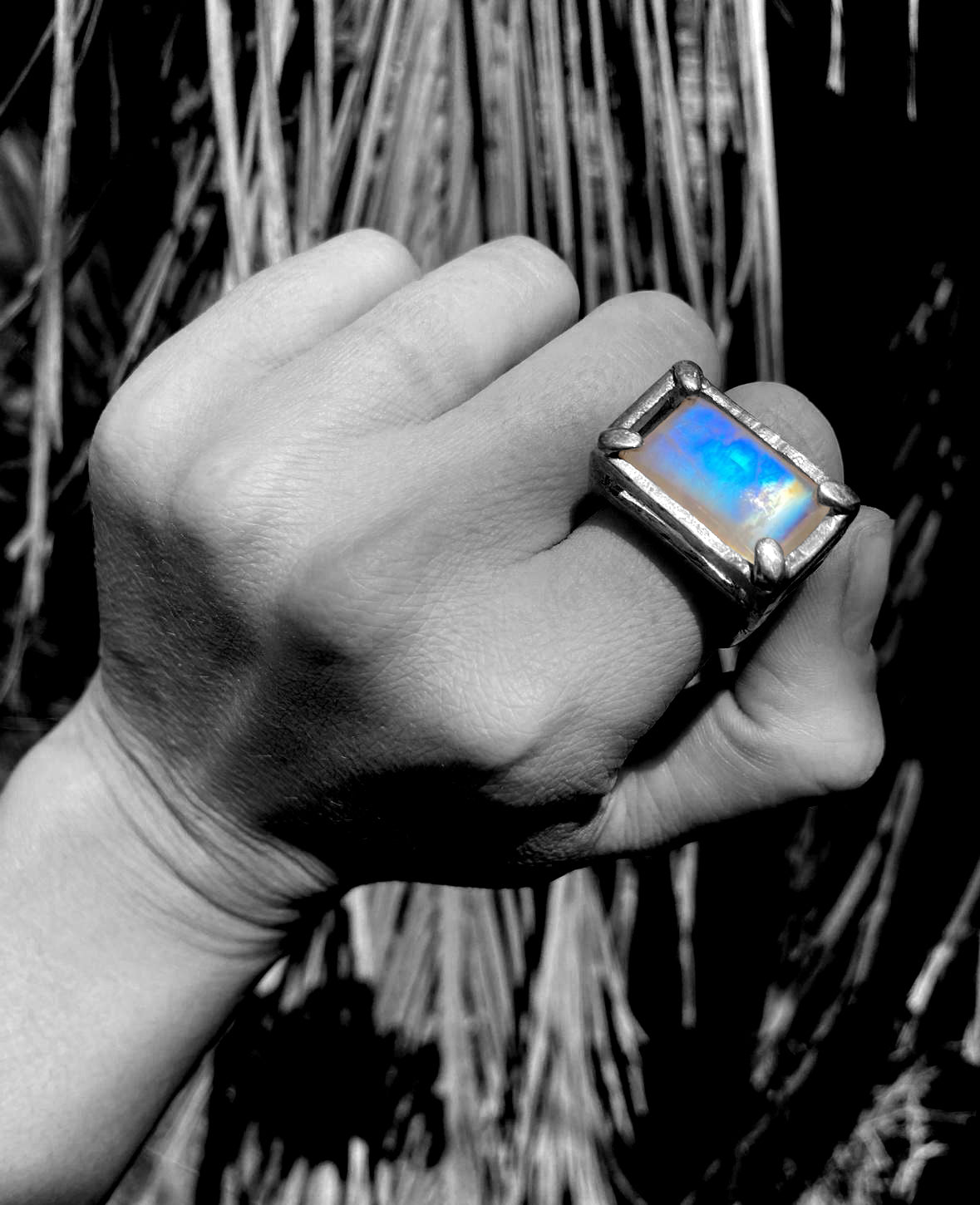 Moonstone Cage Ring