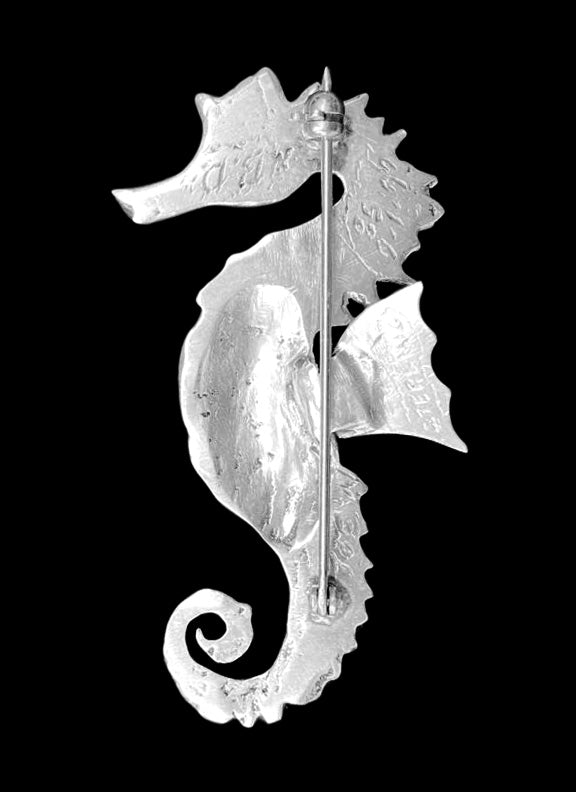 Vintage Sterling Silver Seahorse Brooch