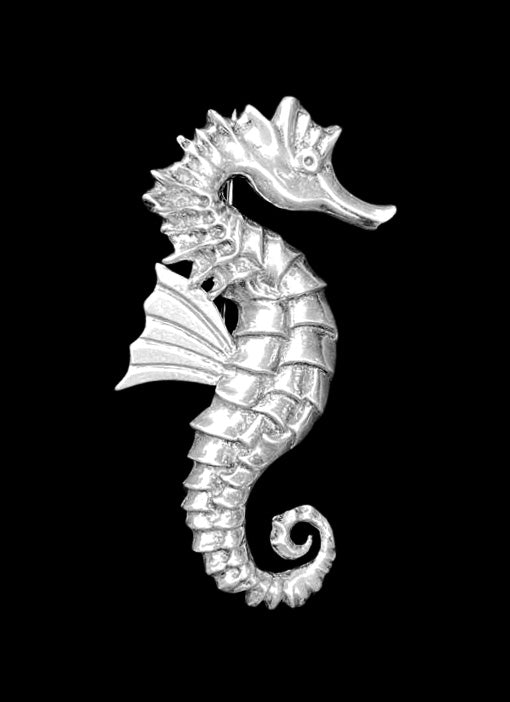 Vintage Sterling Silver Seahorse Brooch