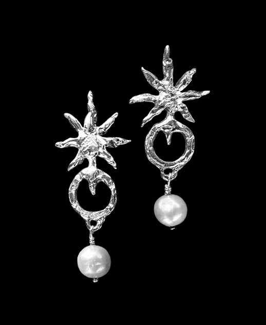 Star and Pearl Earrings