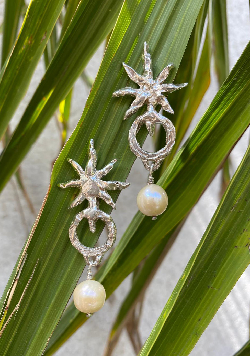 Star and Pearl Earrings